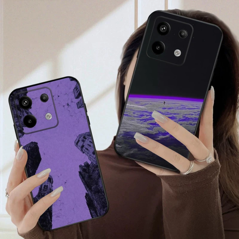 

Purple cartoon crow For Redmi Note 9 9S 10 11 12 12S 13 Pro+ Plus 5G India 14 Pro 4G Global 14S 13C 14 silicone soft phone case