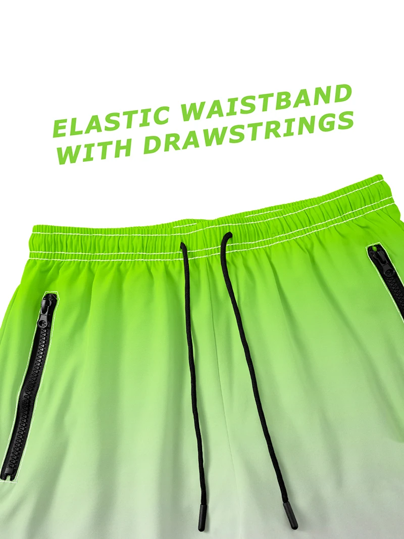 Men's Flying Bird Print Swim Trunks with Mesh Liner Zipper Pockets Summer Quick Dry Board Shorts Beach Shorts Swimwear Swimsuit image 4