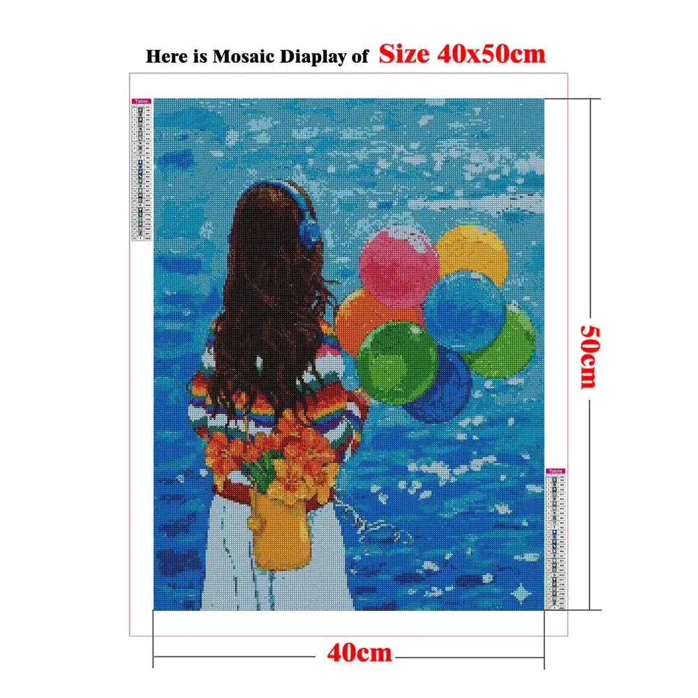 DIY Square Diamond Painting Arts Back View of Travelling Woman Mosaic Art Painting By Number Kits Modern Style Female Portrait