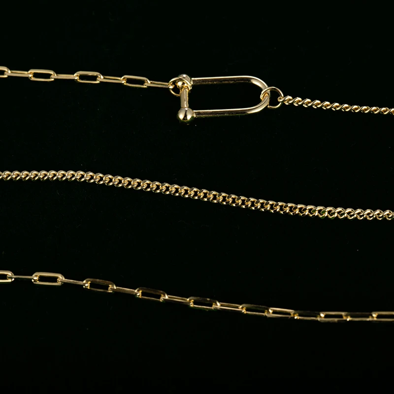 Joyeria Cenci Drielaagse Ketting Mode Sieraden Kettingen Hiphop 18K Gouden Sieraden 925 Zilveren Sieraden Ketting Met Karabijnhaak