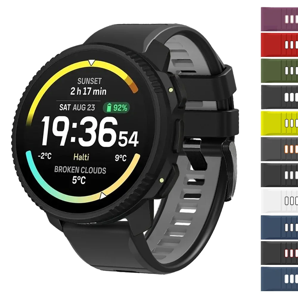 20mm 22mm Silikonarmband für SUUNTO VERTICAL 2/PACE 2 S Ersatzarmband für SUUNTO 3 Fitness/5 9 PEAK/OCEAN/Run Sportband