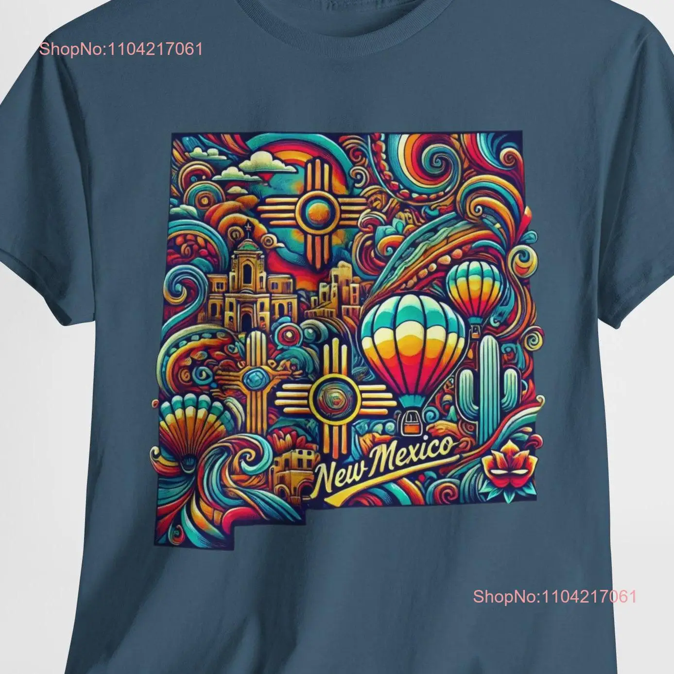 New Mexico T Shirt Enchanting Southwest Vibes Art Psychedelic Trippy Zia Souvenir Idea long or short sleeves