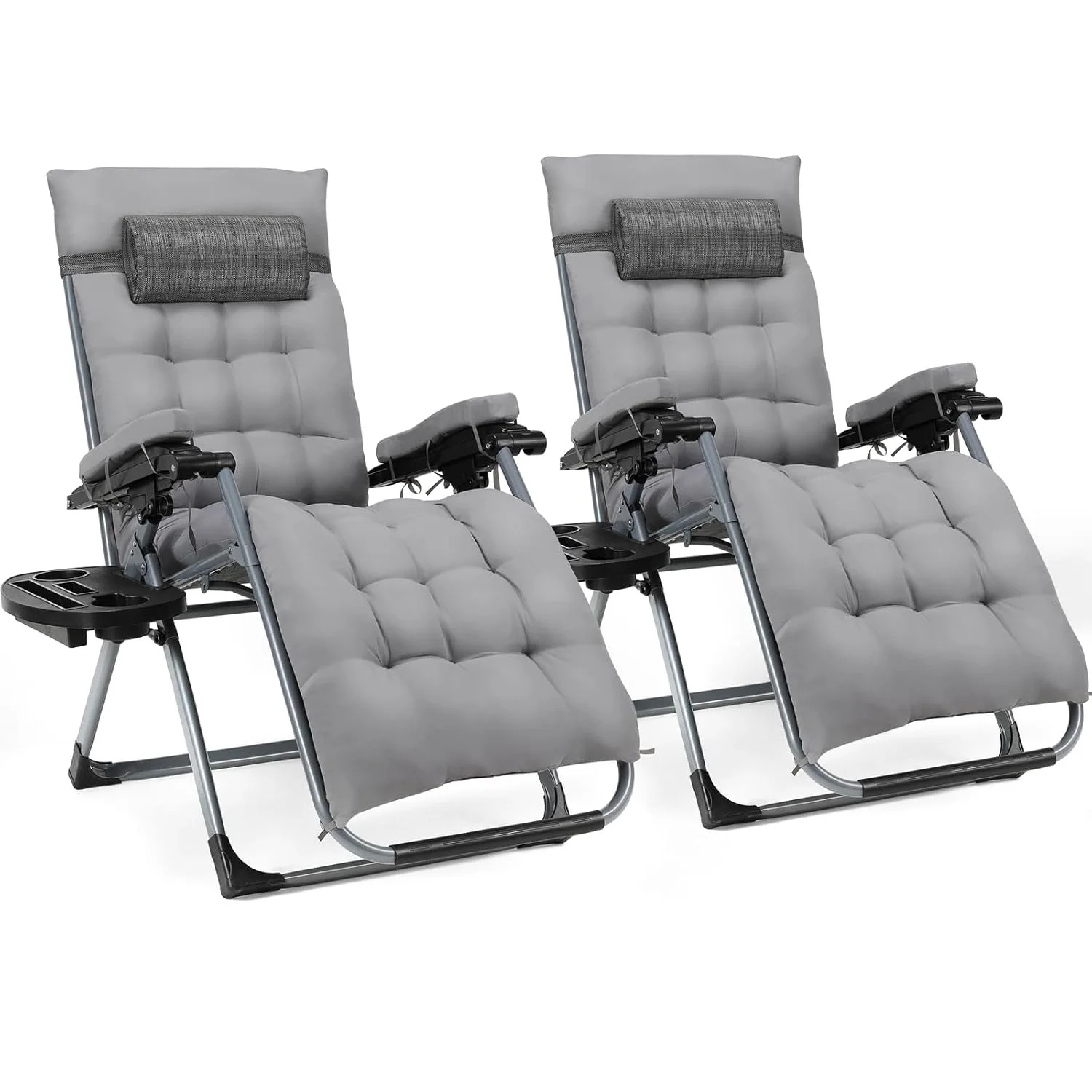 Loungestoel, 5-positie loungestoel voor buiten, opvouwbare chaise longue met matras, opvouwbaar campingbedje, zware loungestoelen buiten