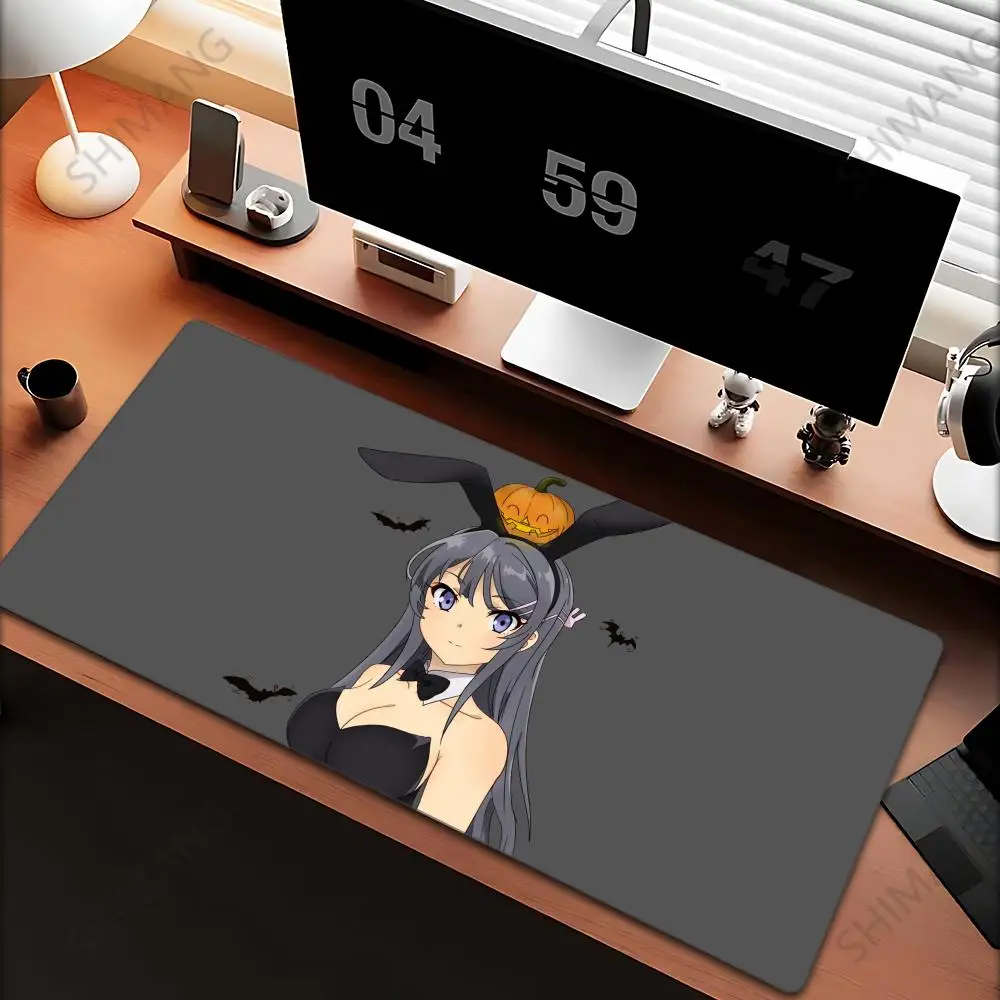 

Bunny Girl Sakurajima Mai Mouse Pad Desk Mouse Pad Cute HD Desk Pad Extended Gaming Keyboard Mats Large XXL Gamer Mousepad 90x40