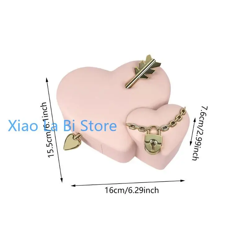 

XXFD Heart Jewelry Box с мягкой подкладкой годовщины подарки на кольцах кольца и ожерелья на День Святого Валентина