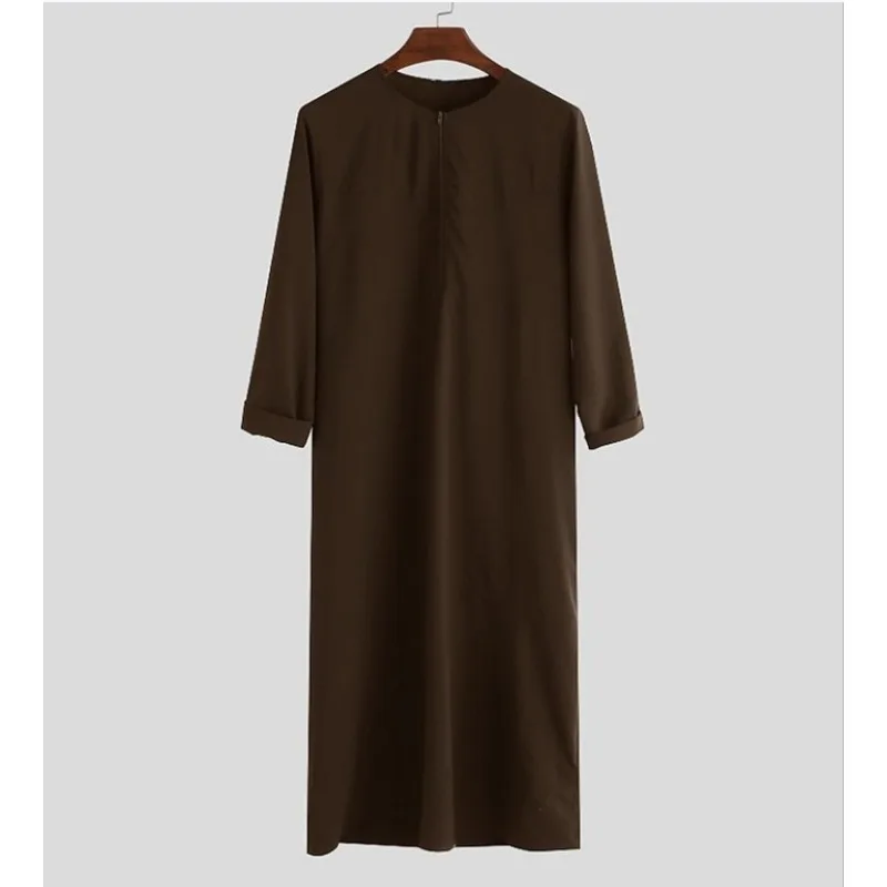 Plus Size Muslim Fashion Dubai Robe Zipper Long Shirt Jubba Thobes Caftan Muslim Islamic Men Clothing Arabic Kaftan 5XL 4XL