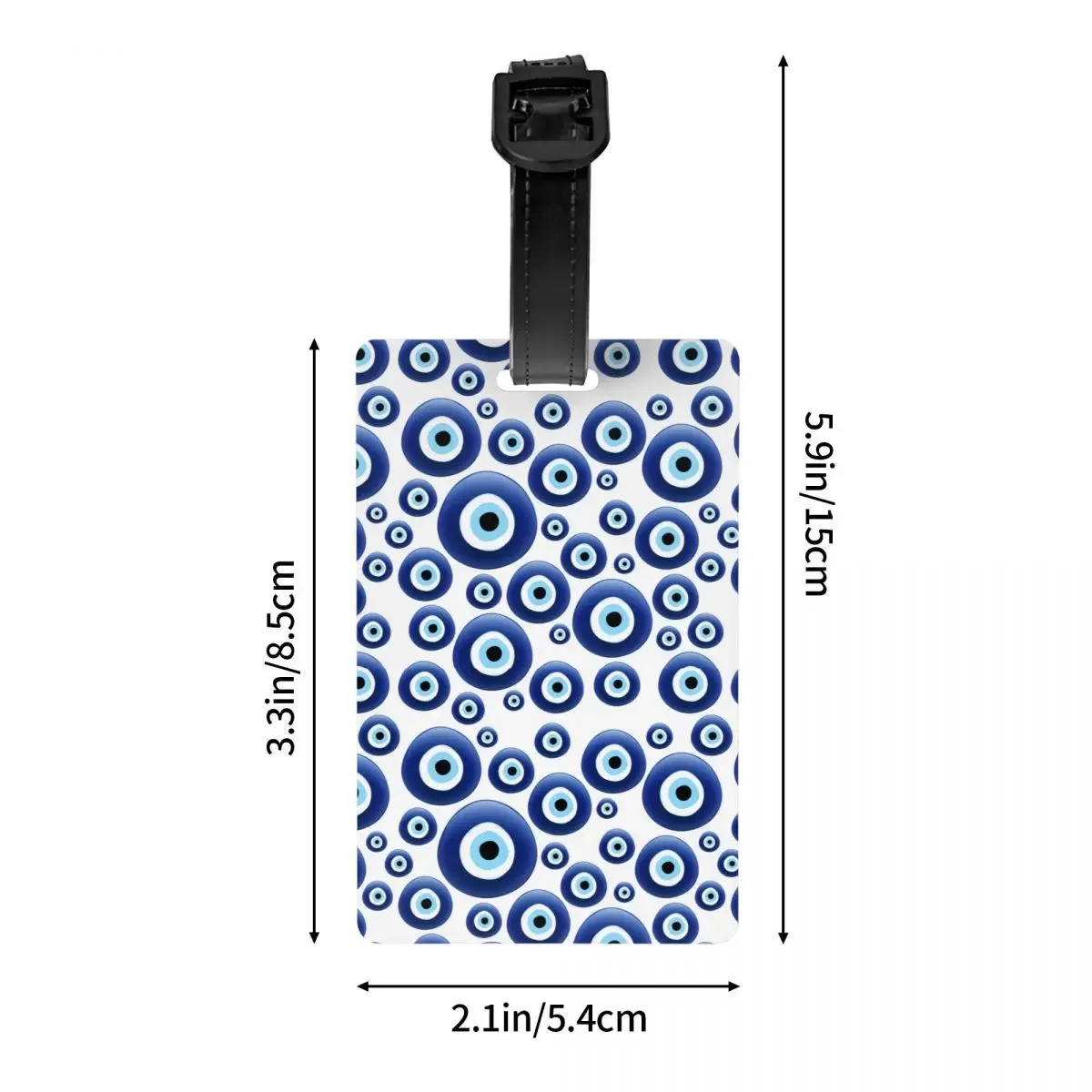 Etiqueta de equipaje de protección de mal de ojo mediterráneo para maleta de viaje, amuleto de las tribales turcas, cubierta de privacidad, tarjeta de identificación de nombre