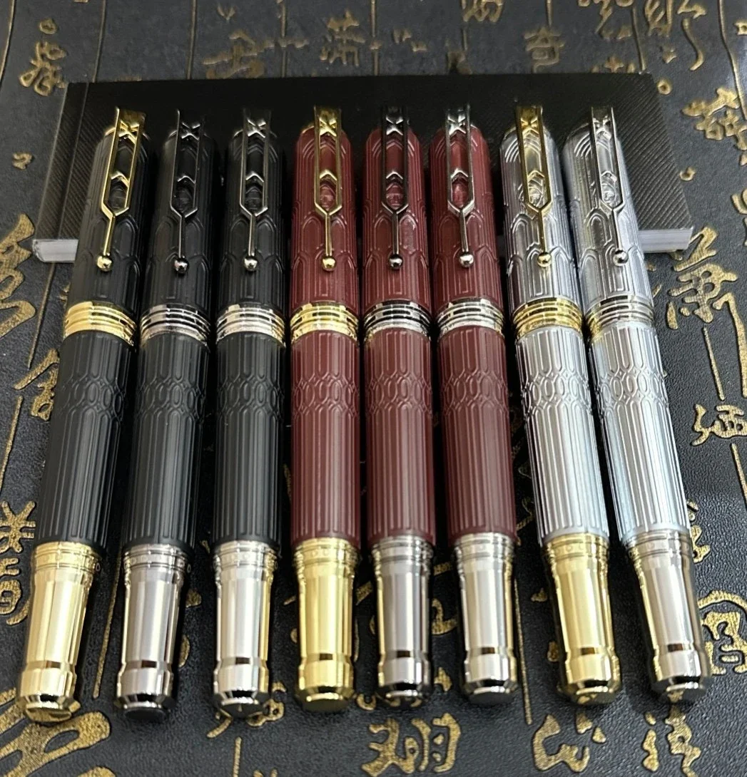 

Quality MB Edition Victor Hugo Fountain Pen Metal Resin Black Architectural Writing Ink Pens Luxury Writing Stationery Gift