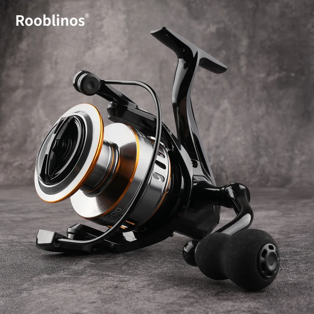 Carretilhas de Pesca Rooblinos HE Ultraleves de Metal com Relação de Engrenagem 5.2:1, 1000-7000, para Água Salgada ou Doce, com Grande Força de Arrasto