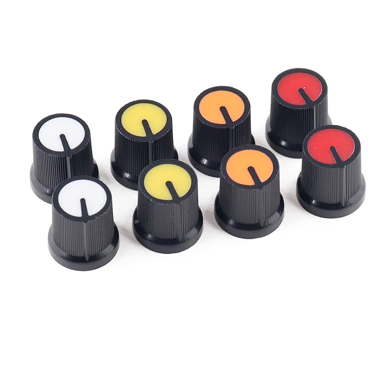 

25PCS WH148 AG3 Potentiometer knob Cap AG3 Plastic knob for Diameter 6mm Plum Handle Yellow Orange Blue White Red *5PCS=25