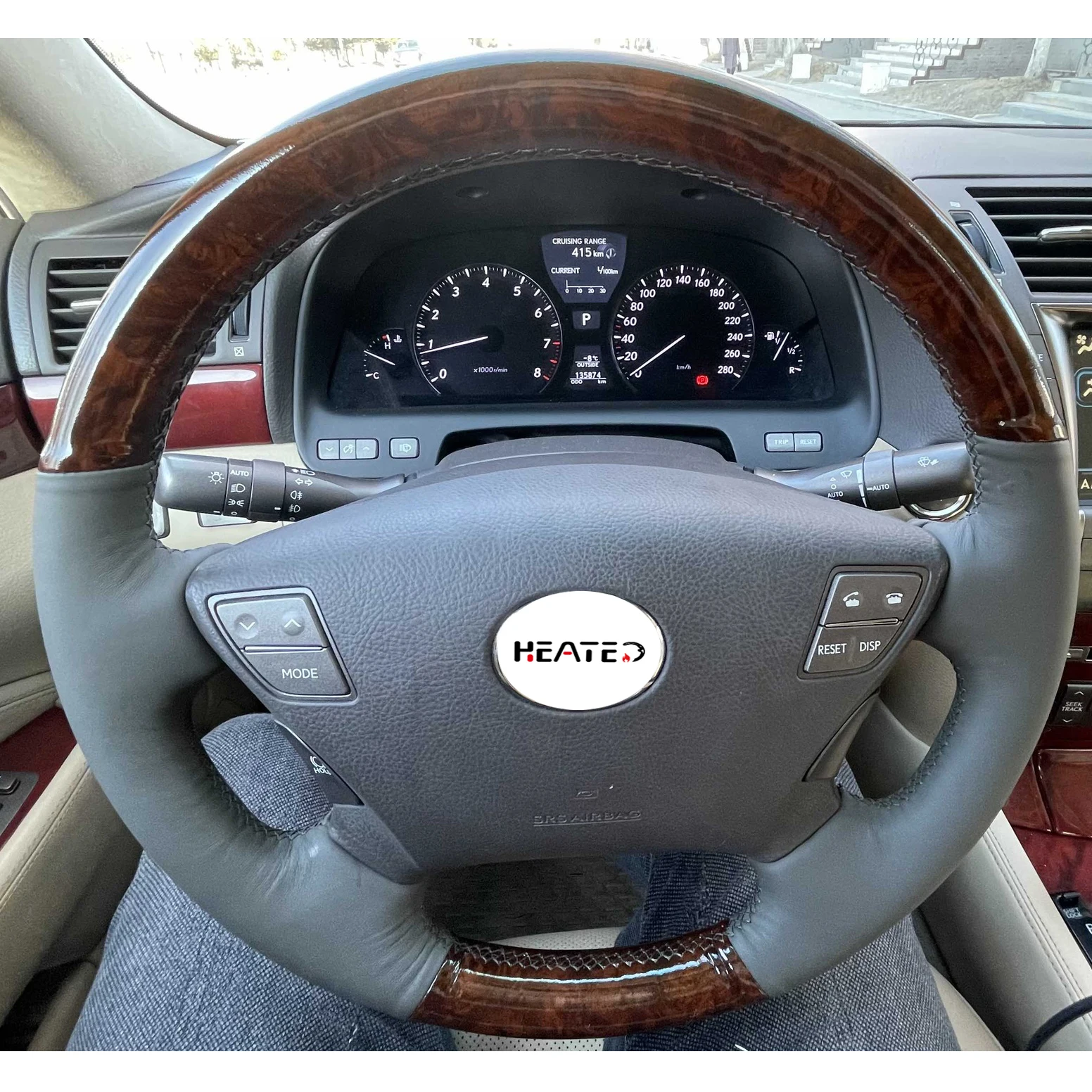 Оплетка для руля Lexus LS 460L 2010, Кожаная оплетка для руля