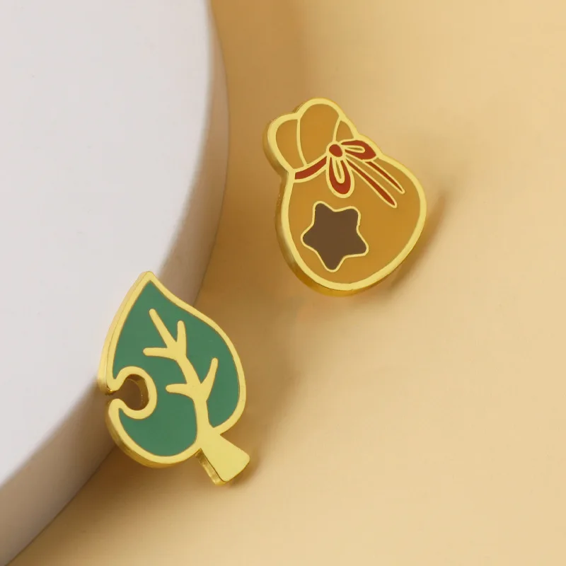 Cartoon Animal Cross Brooch For Backpacks Badges Game Money Purse And Leaf Enamel Pins Badge COS Accessories Brooches Gift image 4
