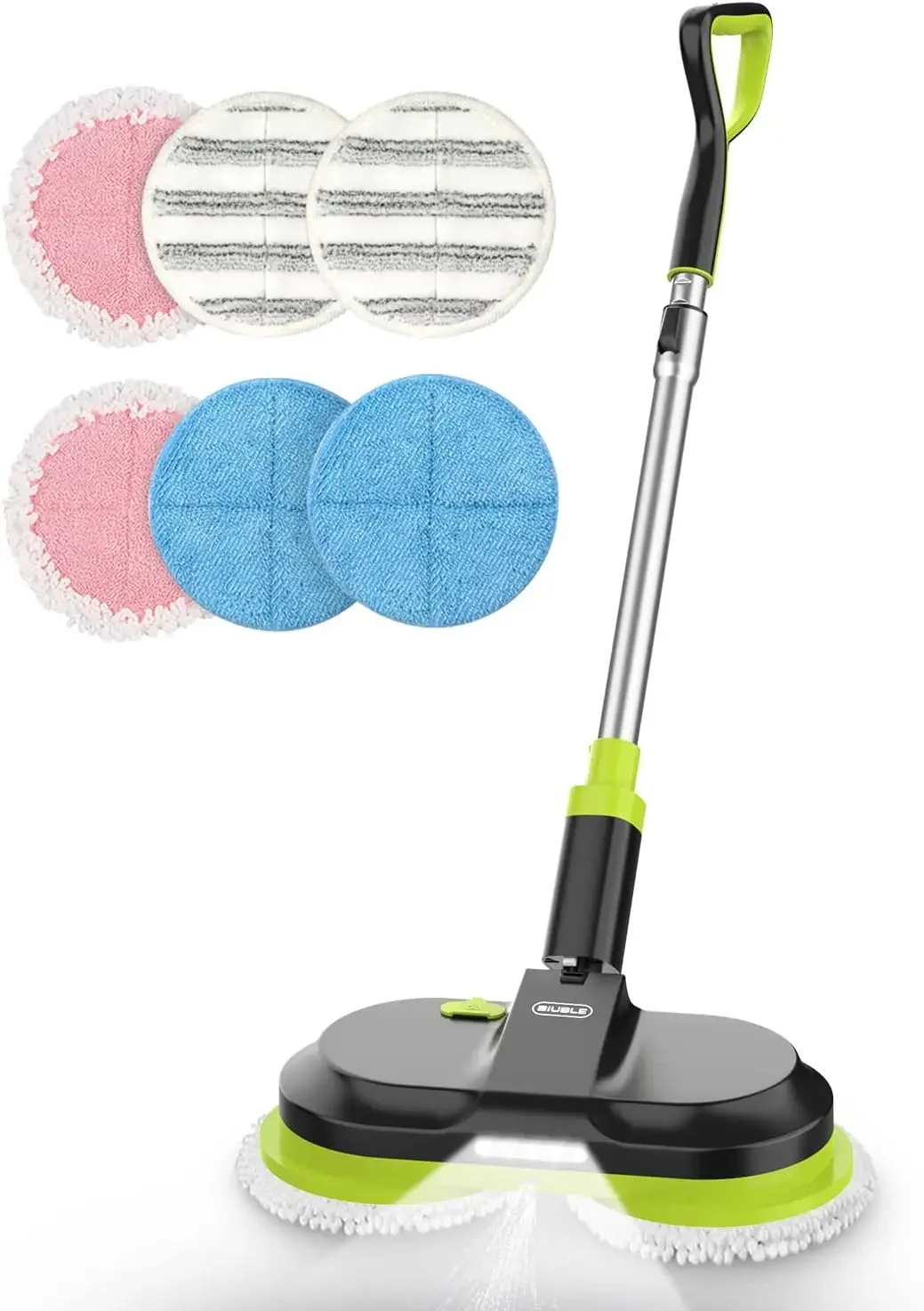 Cordless Electric Mop, Dual Spin Mops for Floor Cleaning, LED Headlight / Stand-Free / Water Sprayer, Rechargeable Scrubber Clea