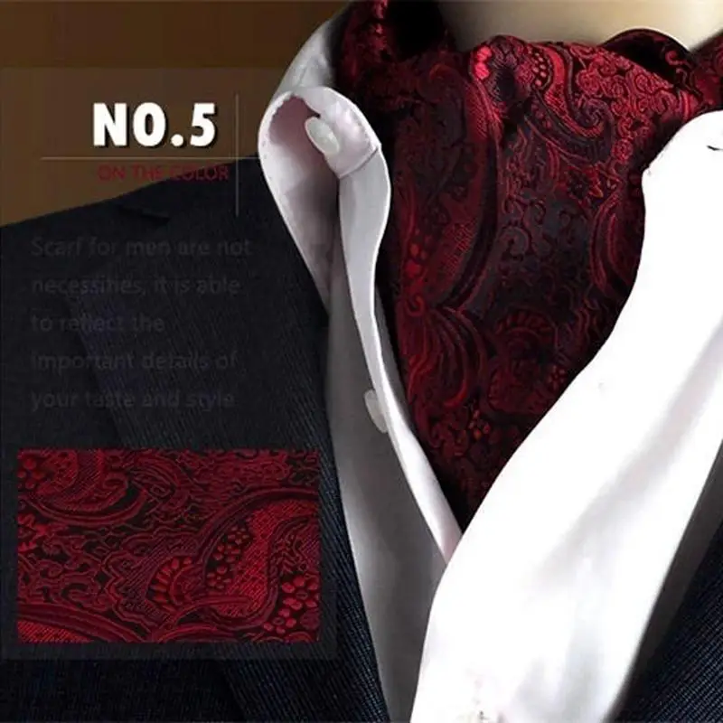 1 Stück Hochwertige Herren Hochzeits-Krawatte Selbstbindende Krawatte für Gentlemen Polyester-Seidenschal Luxuriöses Paisley-Muster