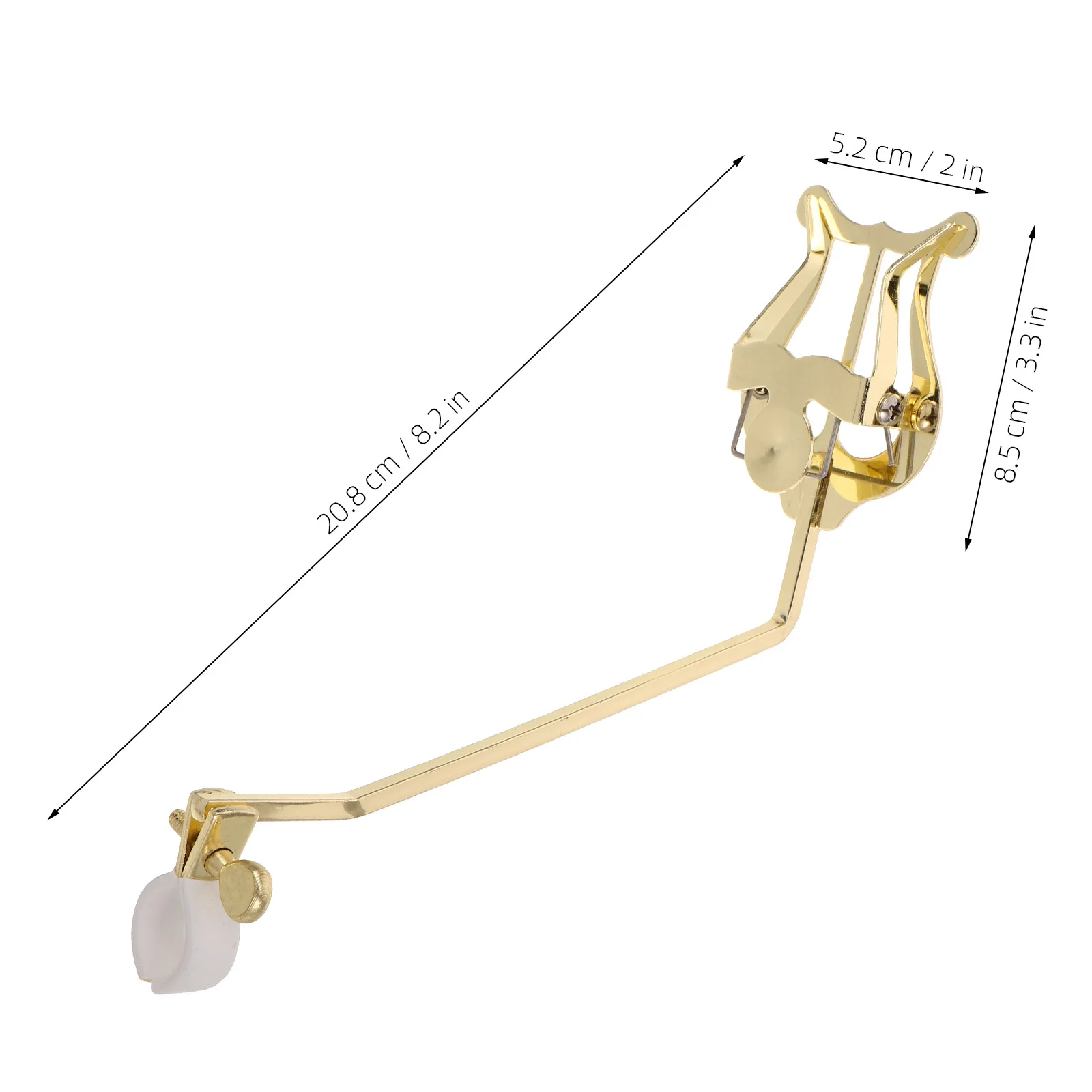 Klip Musik French Horn Desain Ringan dan Kompak Untuk Band Marching Pegangan Aman Dapat Disesuaikan Finishing Emas Klarinet Lyre