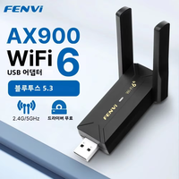 Fenvi WiFi 6 AX900 USB Adapter Bluetooth 5.3 Dual Band 2.4G 5G Antennas WiFi6 USB Network Receiver Dongle Driver Free Win 10/11