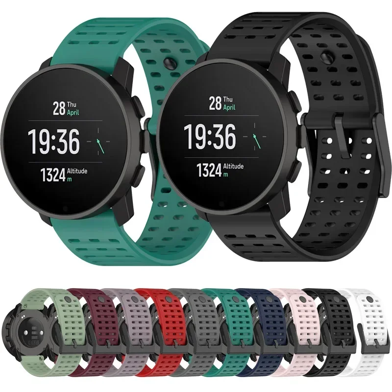 シリコン時計ストラップ Suunto 垂直バンドスポーツシリコン Repalcement リストバンド Suunto9 ピークプロ/Suunto5 ピーク銅