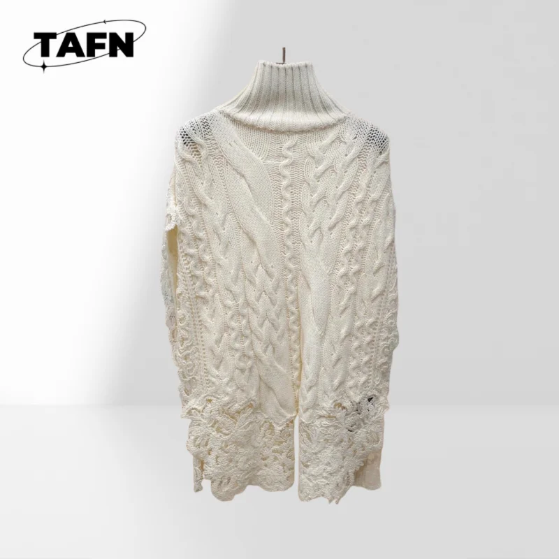 Suéter de mistura de caxemira macia para mulheres, luxuoso e confortável para outono e inverno, confortável e perfeito para camadas AJ1013