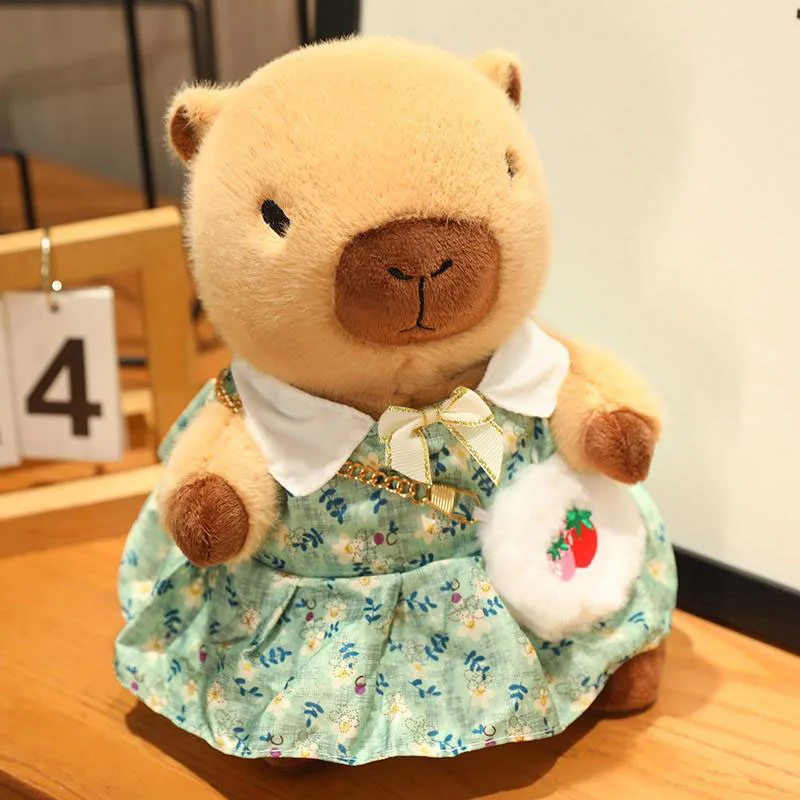 Kawaii Capybara Plush Toy Multiple Stylish Outfits Soft Stuffed Animal Cute Cartoon Doll Trendy Plushie Decor Gift for Friends