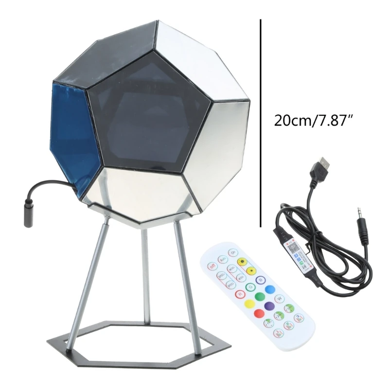 Dodecahedron الألعاب ضوء مكعبات ثلاثية الأبعاد مصباح الليل لغرفة النوم غرفة الألعاب ديكور Dodecahedron الألعاب ضوء المنزل سطح