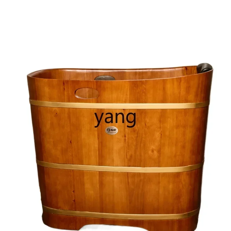 LH Household Solid Wood Bath Adult Oak Bath Bucket Square Round Bath Tub