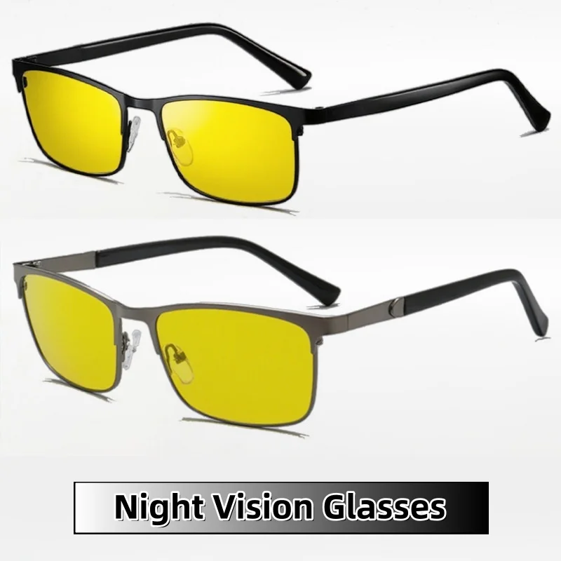 

Polarized Night Vision Glasses Men's Business Personalized Metal Driving Eyeglasses Ultra Light Comfortable Eye Protection