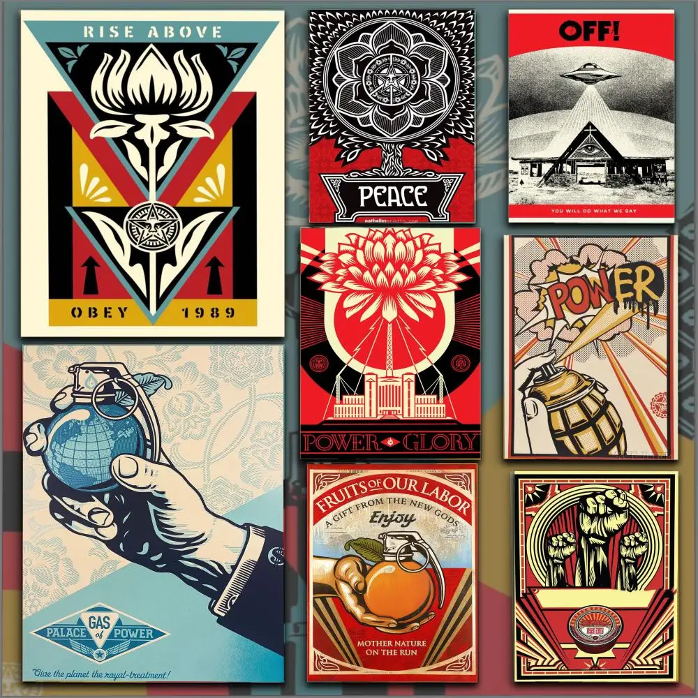 Shepard Fairey Art Street No Poster, langlebige HD-PVC-Wandkunst – wasserdicht, schalldicht, für Zuhause, Büro, Bar