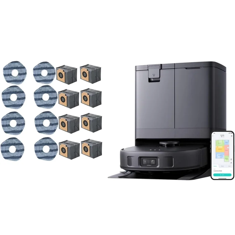 SANQ لـ Eufy X10 Pro Omni جهاز آلي لتنظيف الأتربة ملحقات ممسحة وسادات أكياس الغبار