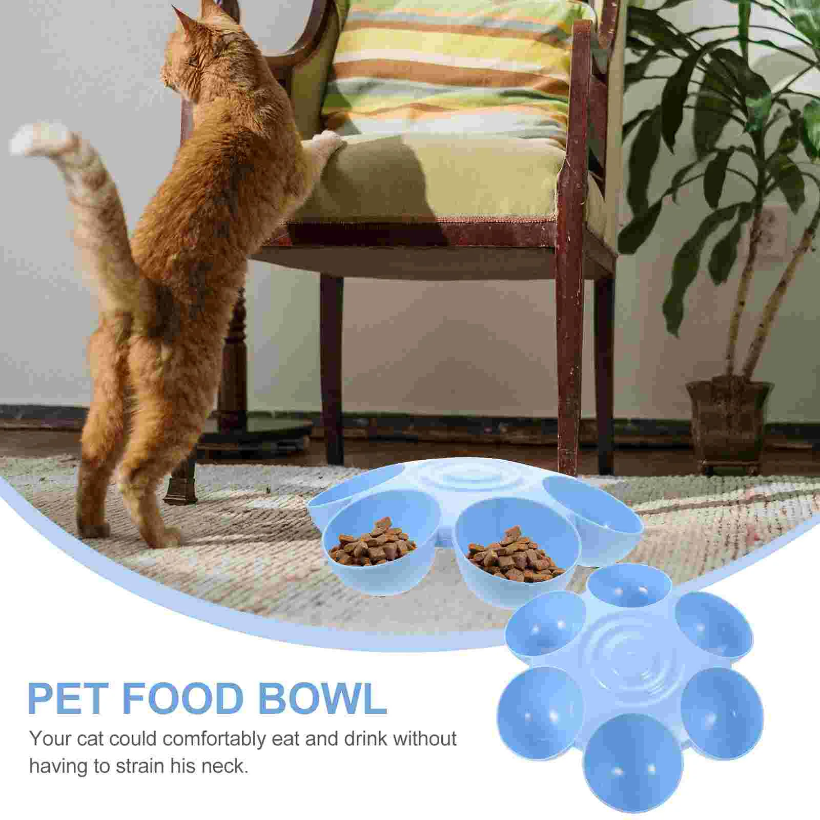 Automatic Cat Food Dispenser Pet Feeding Bowl Small Dog Bowls Plate Plastic Feeder Pink Compartment