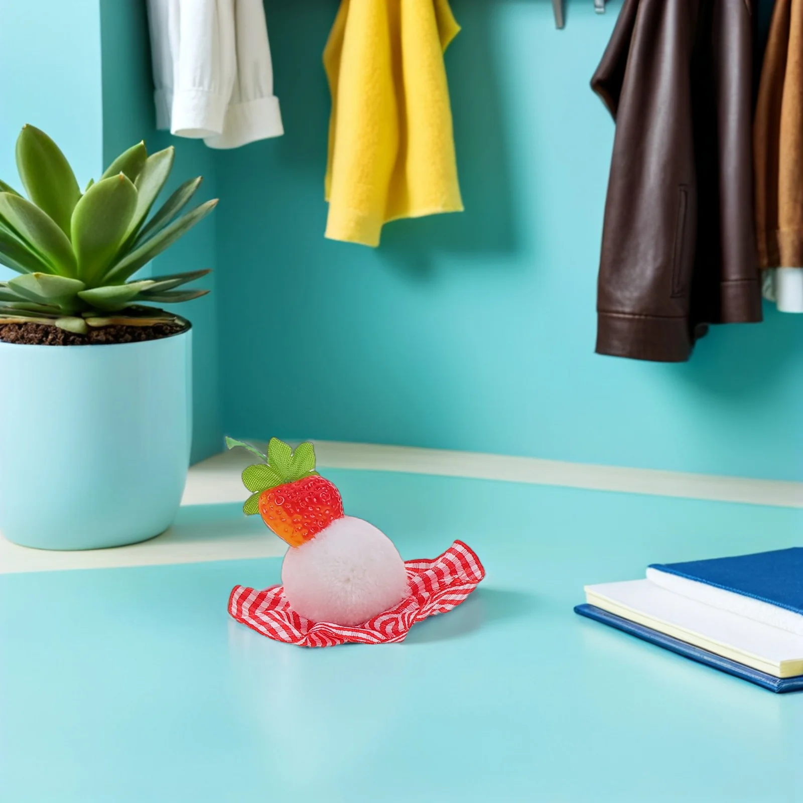 

4pcs Birthday Decoration Hair Clips Plaid Cherry Strawberry Food Alligator Clip For Women Teen Party Holiday Accessories