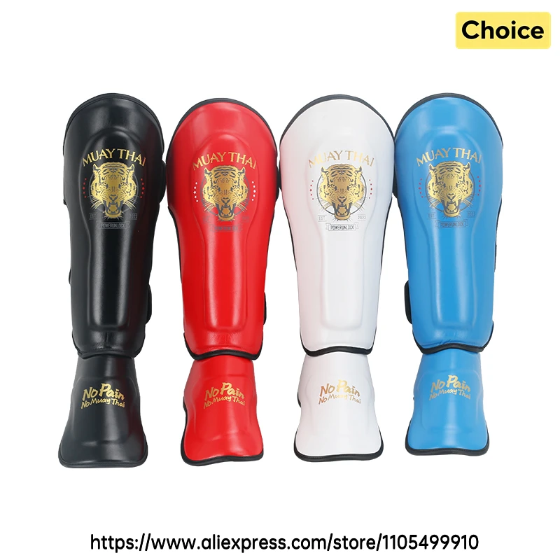 Non-Slip Double Velcro Shin Guards Full Leg Coverage Muay Thai Instep Protector Kickboxing MMA Sparring Protective Gear Adults