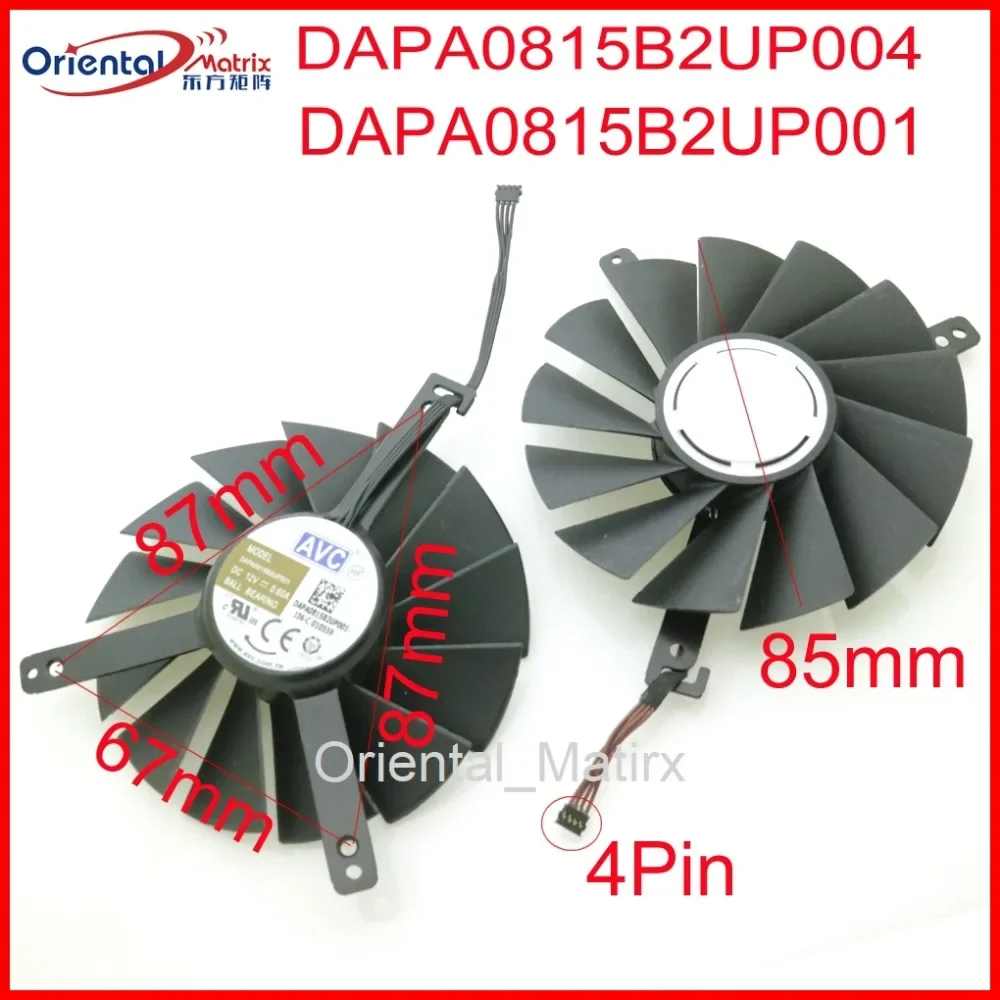 DAPA0815B2UP001 DAPA0815B2UP004 12V 0.6A 85mm GPU Fan For NVIDIA RTX 2070 RTX2080 RTX2080ti Graphics Card Cooling Fan