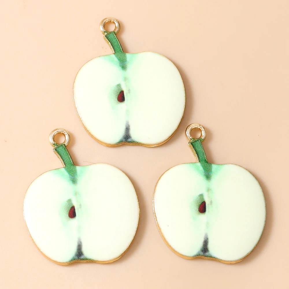 Leslie 20 Stück Charms Frucht Wassermelone Apfel Erdbeere Zitrone Anhänger für DIY-Bastelarbeiten Handgemachter Modeschmuck – Detail 21