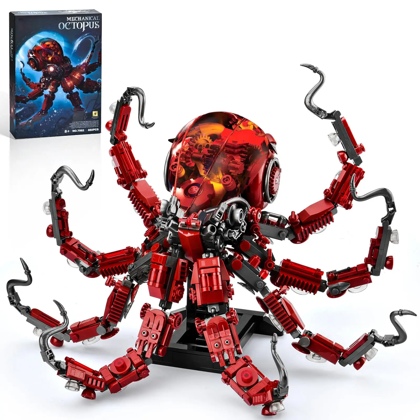 

Mechanical Octopus Building Block Set, Marine Animal Collectible Toy, Ideal Gift for Teens Ages 14 and Up (882 Pcs)