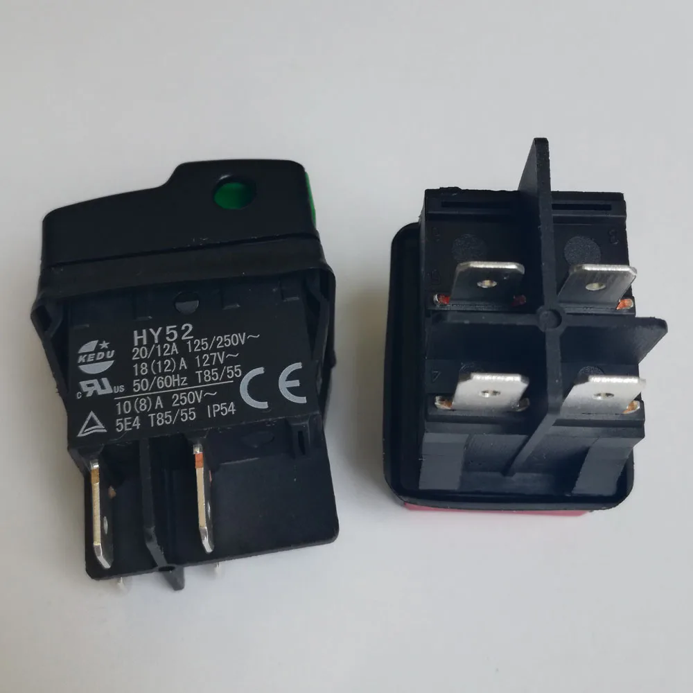 Interruptores de botón eléctricos Kedu Interruptor de botón industrial HY52 125/250V 4 terminales
