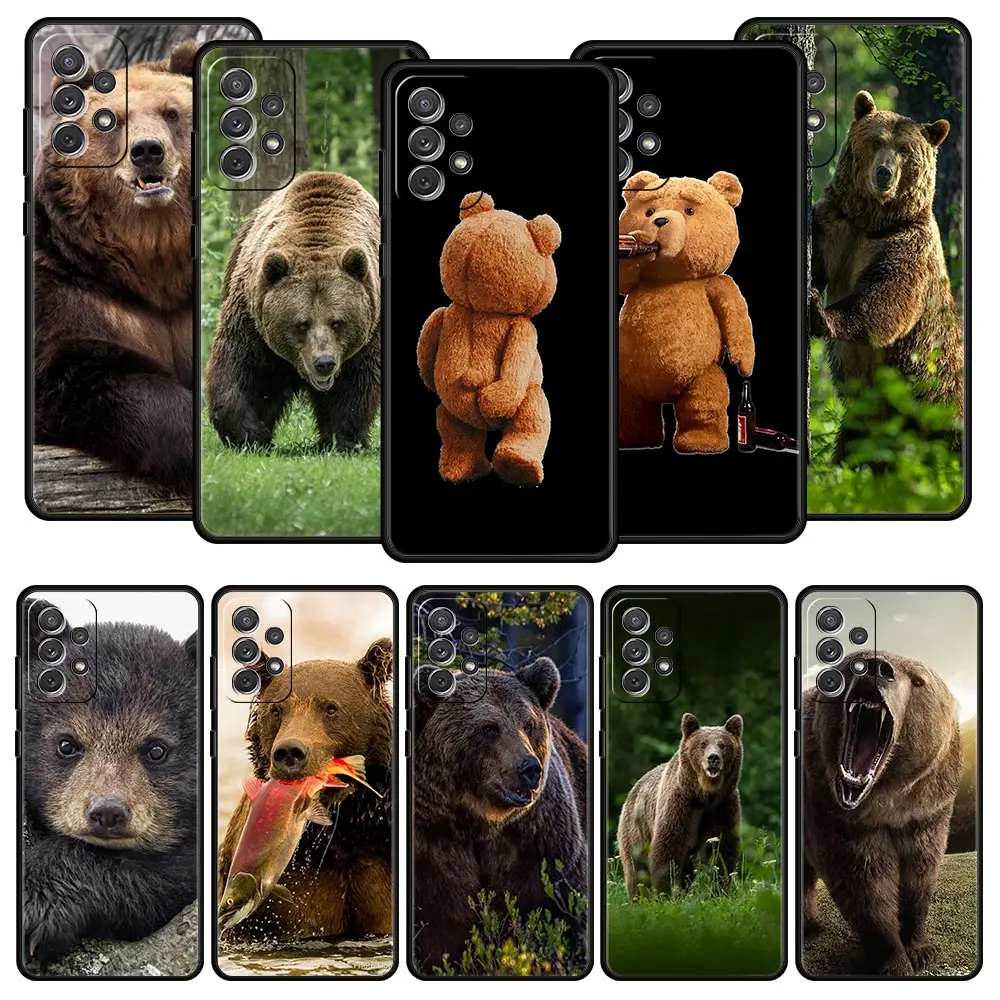 Funny Just Relax Brown Bear Case For Samsung Galaxy A13 A51 A71 A41 A31 A21S A11 A03S A12 A32 A52 A22 A23 A33 A53 A73 5G Cover