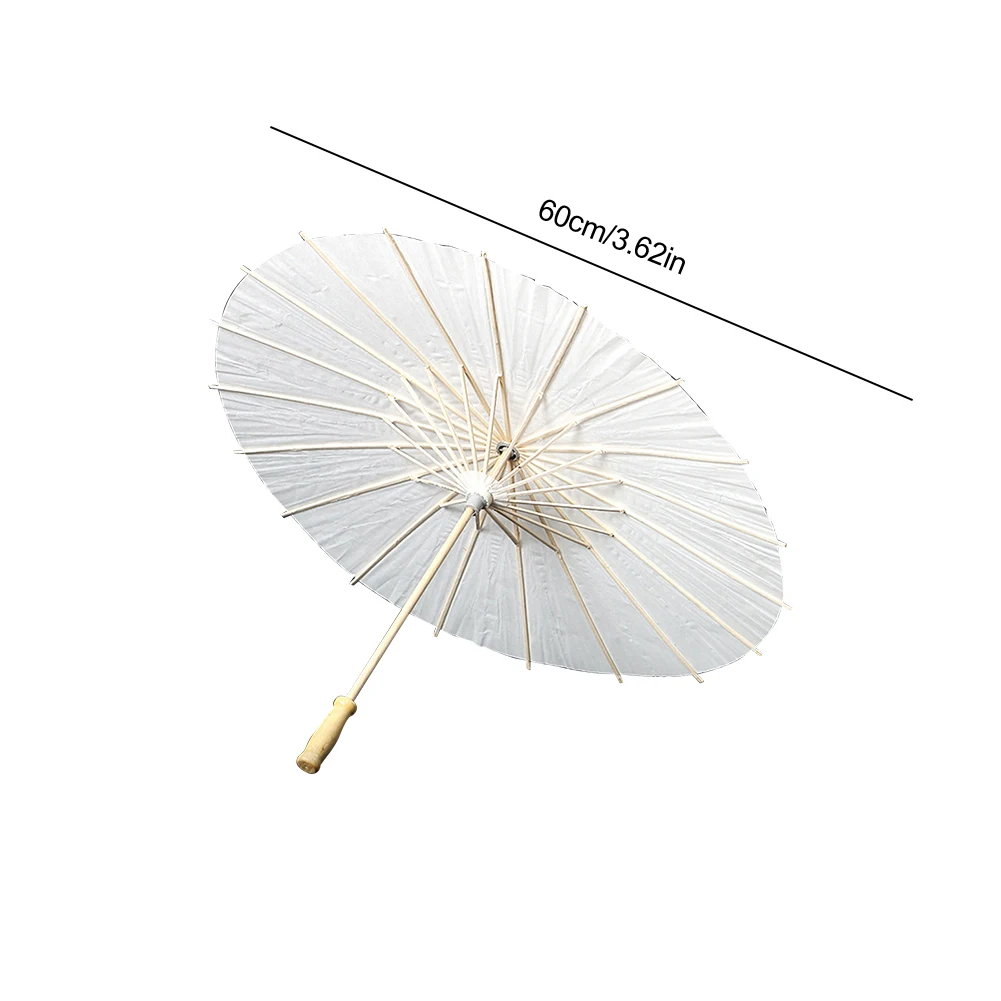 30-1PCS White Paper Parasol Umbrellas DIY Photo Cosplay Prop Bamboo Umbrella For Wedding Party Summer Beach Decor