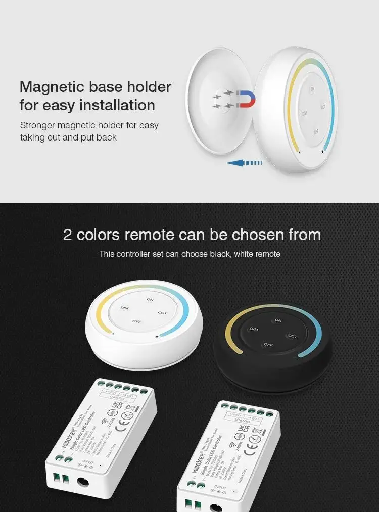 Miboxer LED Controller Set Dual White Single Color FUT035SA+ RGB RGBW RGB+CCT FUT037SA+ 2.4G Sunrise Remote Rainbow 12V-24V