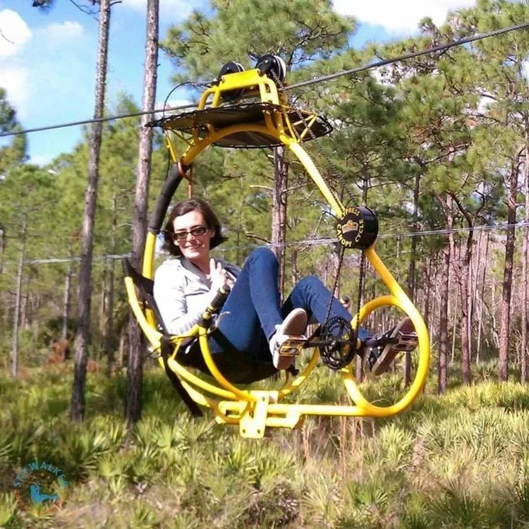 Zip Cable Car Cableway Equipment Theme Amusement Park Flight Cable Hanging Bicycle Zip Cable
