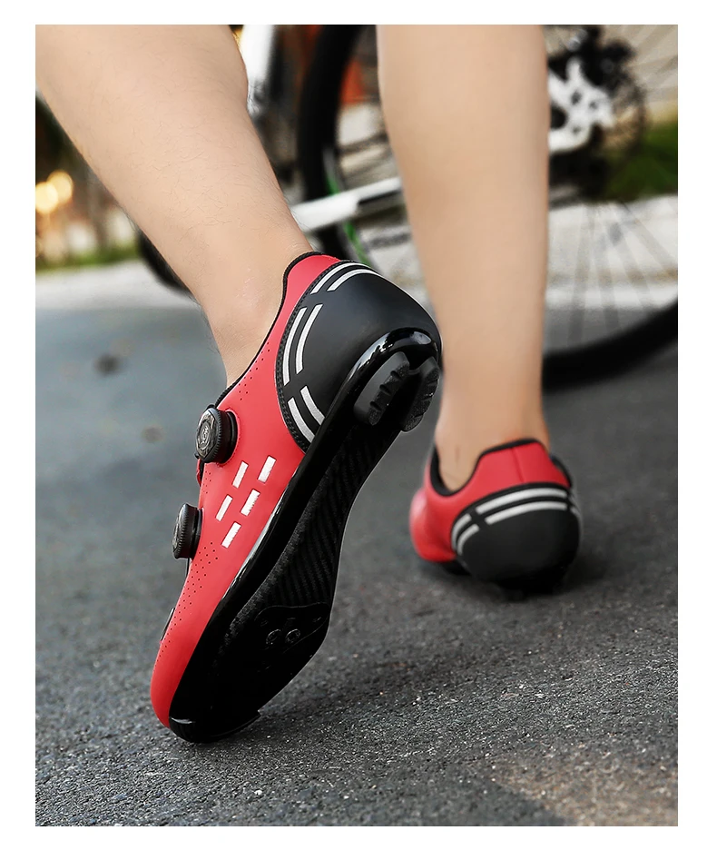 Herren-Mountainbike- und Rennradschuhe, atmungsaktives Obermaterial, leicht, geeignet für schnelles Fahren, Fahrradschuhe – Detail 13