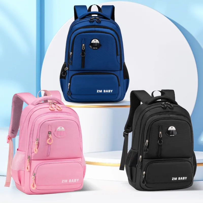 

Primary School Bag Boys Spine Protection Backpack Girls Casual Large Capacity Bag Niche Solid Color Design Multilayer Backpack