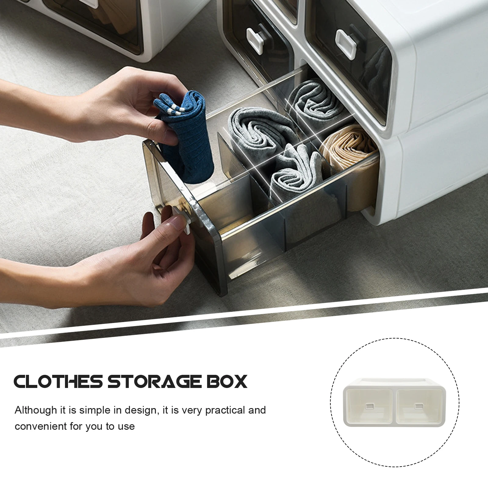 

1Pcs Simple Design Underwear Finishing Holder Wearresistant PP Material Wardrobe Organizer for Small Objects Underwear Box