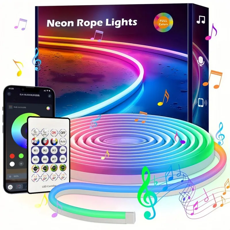 

1-5m 5V LED light bar RGBIC supporting APP remote control 24-key remote control one-button scene switching bedroom living room