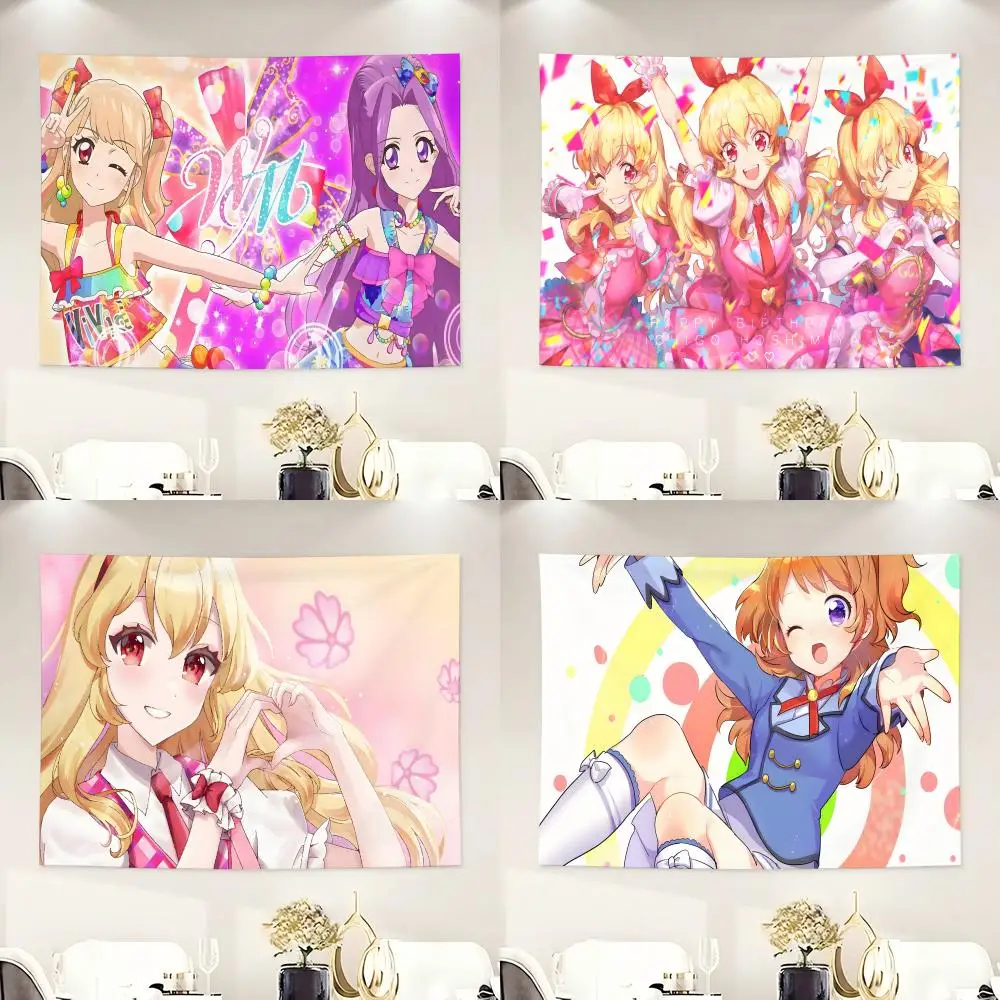 Casual pretty japanese aniem a-Aikatsu Tapestry Soft Lightweight Wall Art Decor for Living Home Room Bedroom