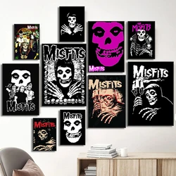 Misfits Hot Poster Horror Punk Rock Music Canvas Painting Wall Art Picture Retro Posters Prints for Bedroom Bar Club Home Decor