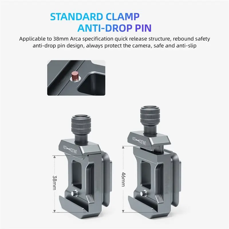 AED7-4-Way Arca Clamp Quick Release AKKA Camera Mount QR For DSLR Camera Cage Tripod Slider Gimbal Ballhead Monopod