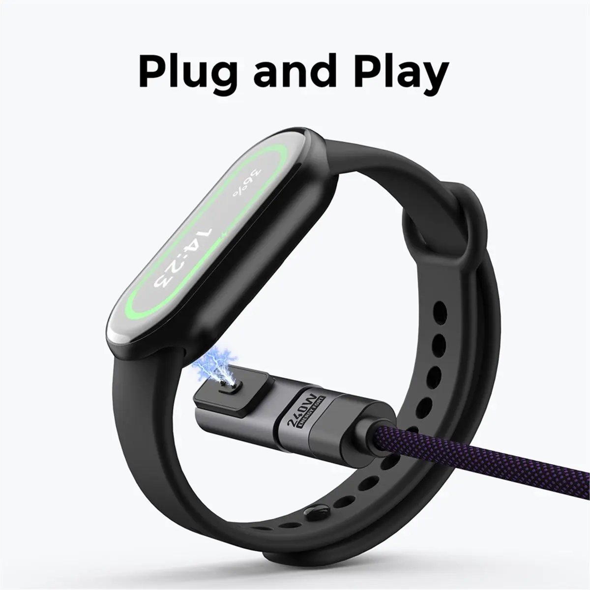 DT75BG 2pcs Type C Charging Adapter for Band 10/9/8 for Watch 5/4 USB C Charging Cable Protable Convert Plug