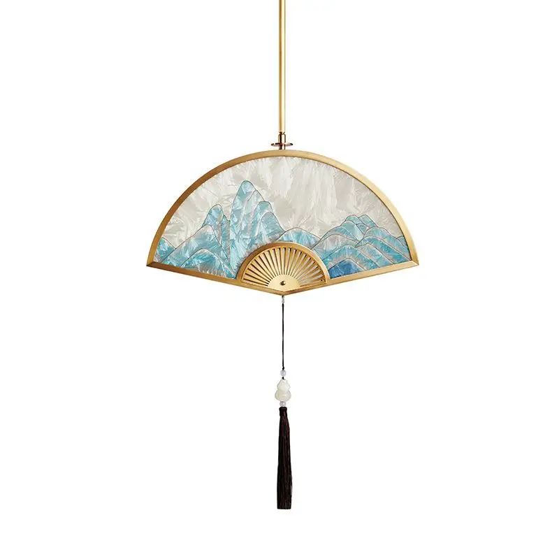 Enamel color new Chinese bedroom bedside chandelier high-end light luxury bedside lamp decorative small chandelier