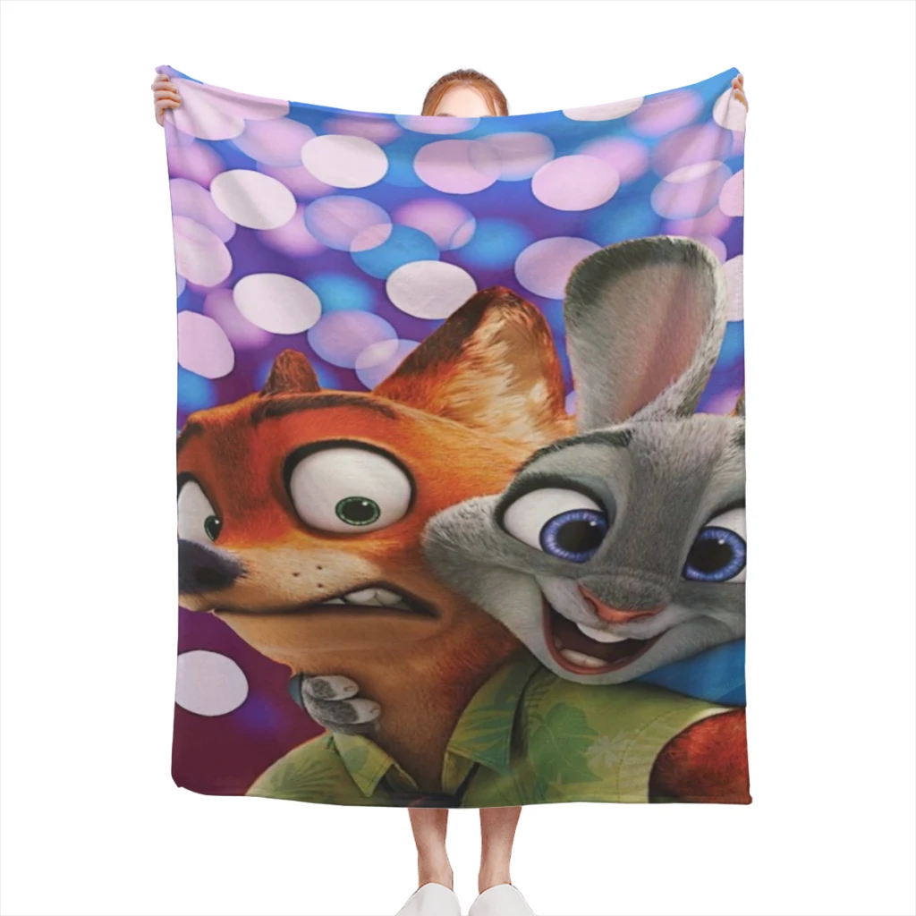 

Fluffy Baby Blanket Zootopia Sofa Camp Nap Bedspread Cozy Flannel Blanket Bedroom Decor