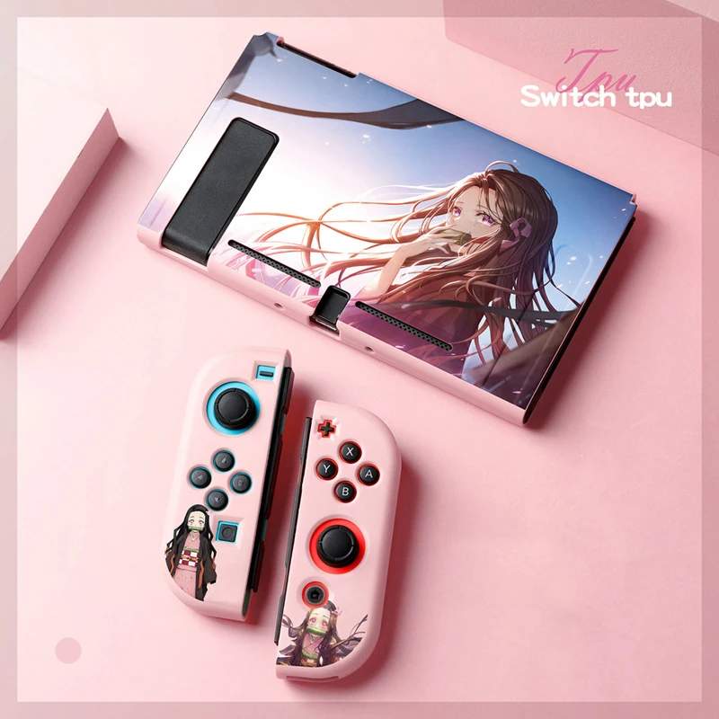 Anime Demon Slayer Tanjirou Nezuko TPU Soft Case for Nintendo Switch NS Game Console Controller JoyCon Split Protective Case